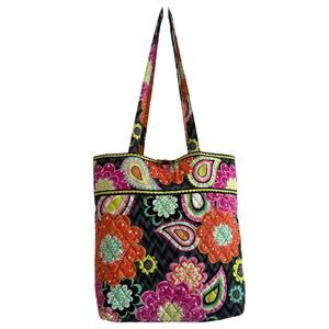 Vera Bradley Ziggy Zinnia Large Toggle Tote Paisley Floral Lightweight Bag